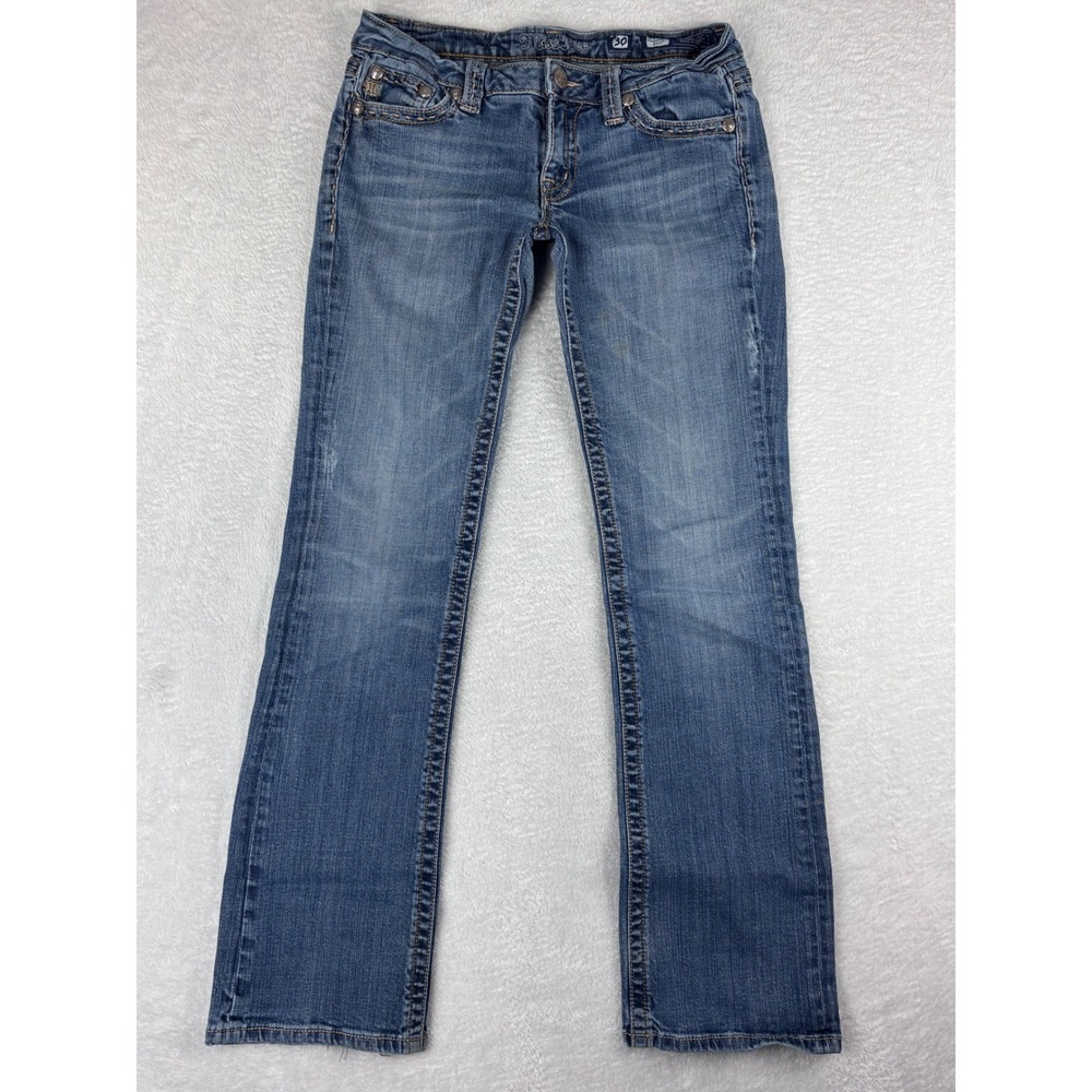Miss Me Boot Cut Jeans Embellished Pockets Denim Blue‎ Women's Size 30